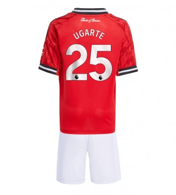 Manchester United Manuel Ugarte #25 Replica Home Stadium Kit for Kids 2025-26 Short Sleeve (+ pants)